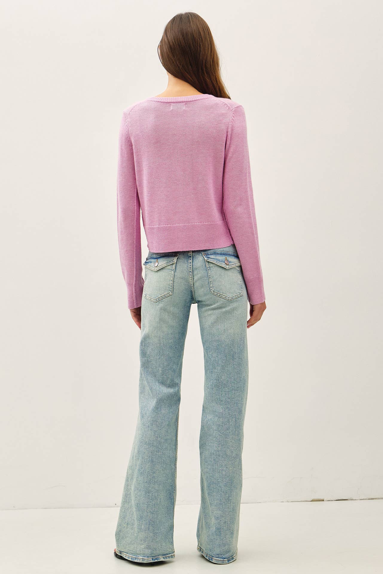 Mauve Soft Classic Cut Button Cardi