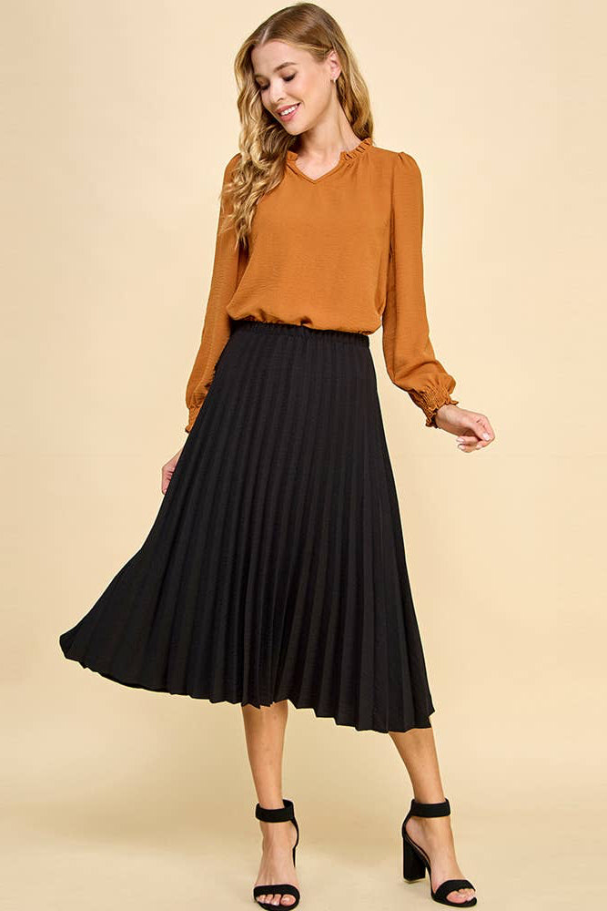Pleated Midi Skirt