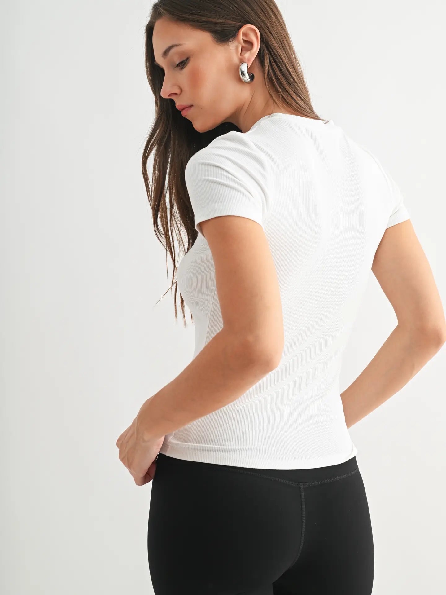 High Neck Micro Ribbed Baby Tee