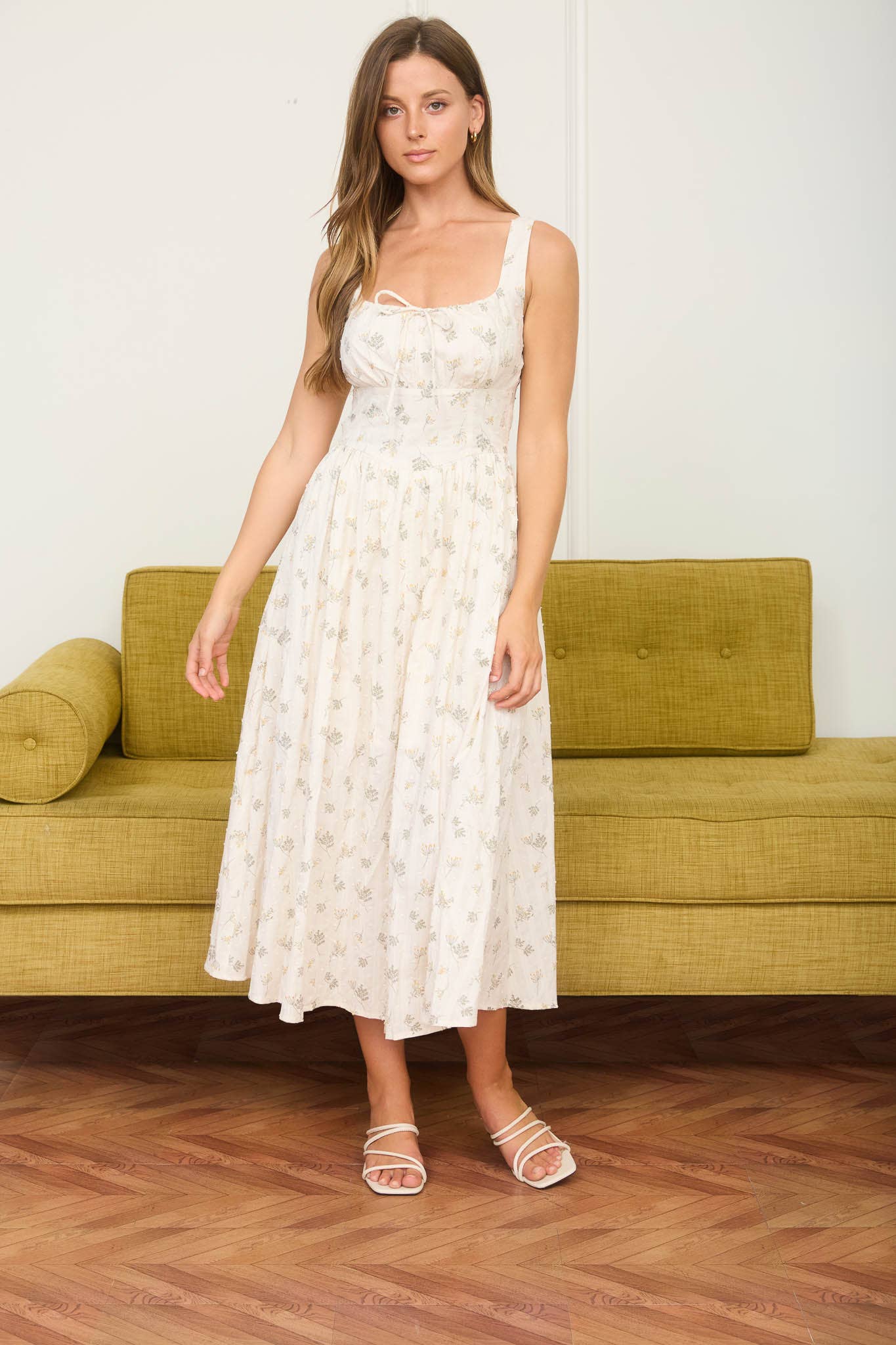 Floral Corset Midi Dress