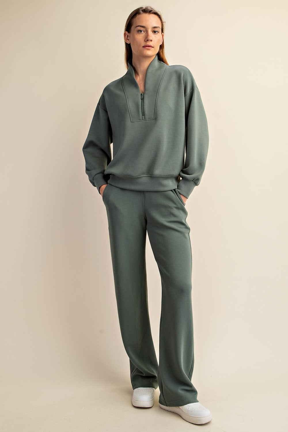 Sage Quarter Zip Sweatshirt