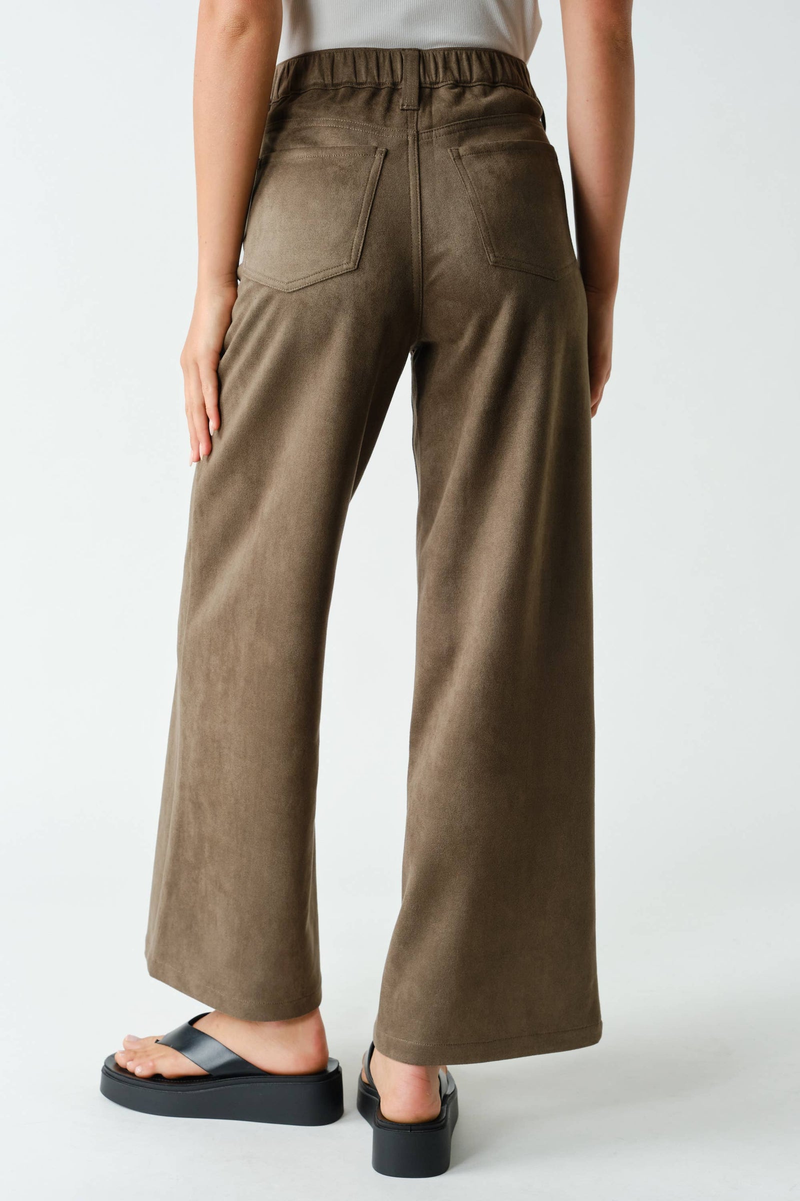 Suedette Wide Leg Pants