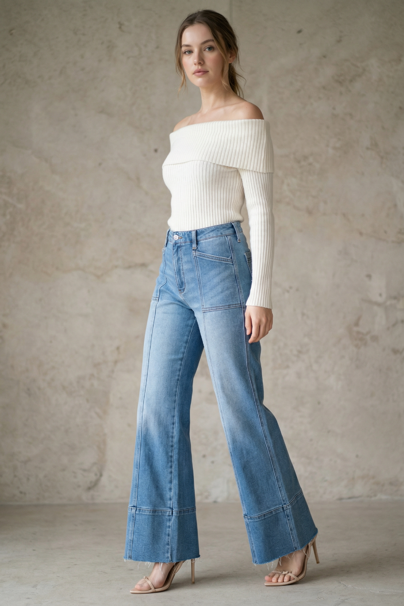 Tummy Tuck Palazzo Trouser Jeans