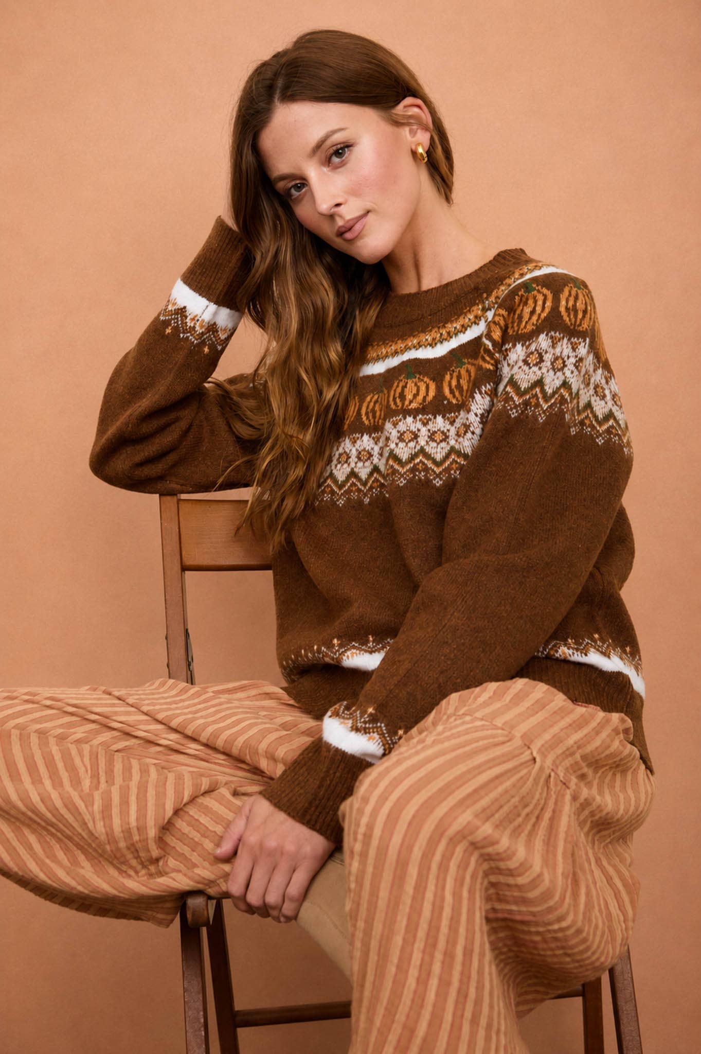 Pumpkin Fair Isle Sweater