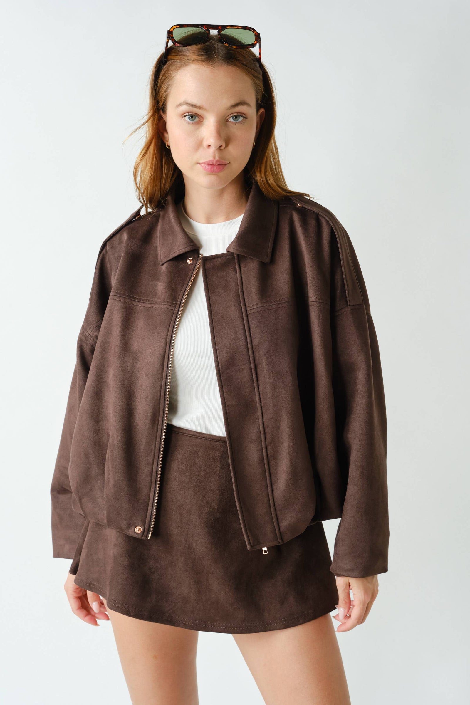 Suedette Parachute Jacket