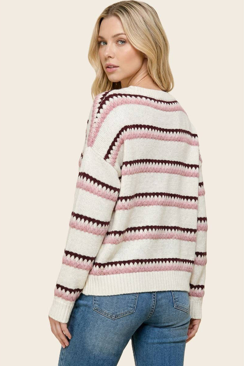 Honeycomb Multi Stripe Sweater