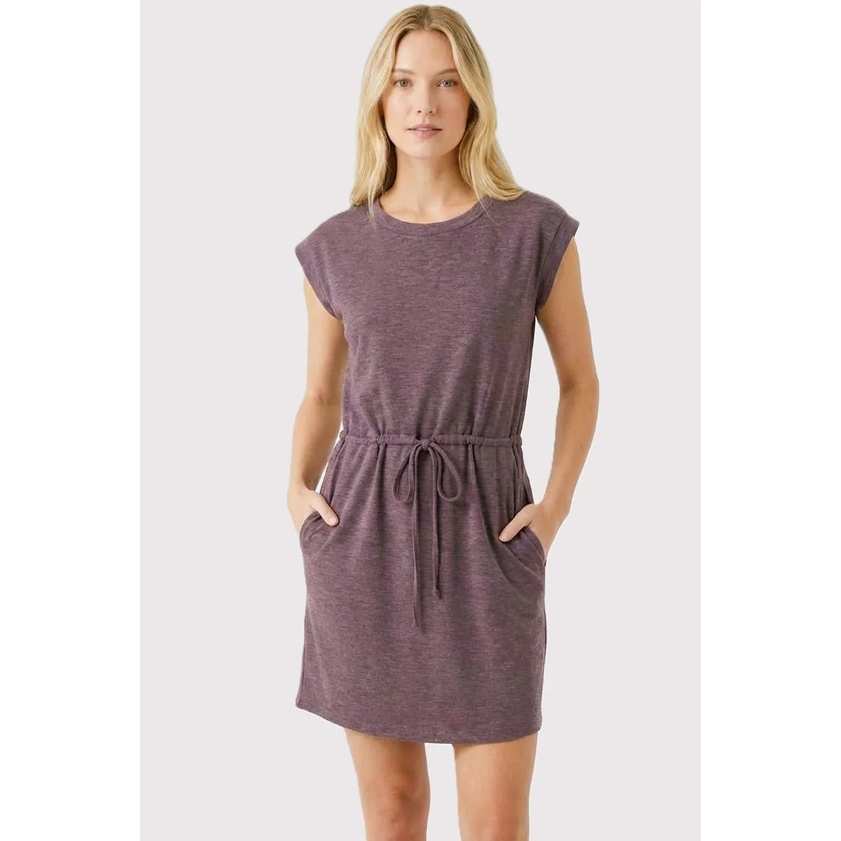 Plum Drawstring T-shirt Dress