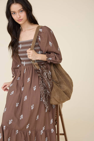 Dusty Blush Floral Corset Dress