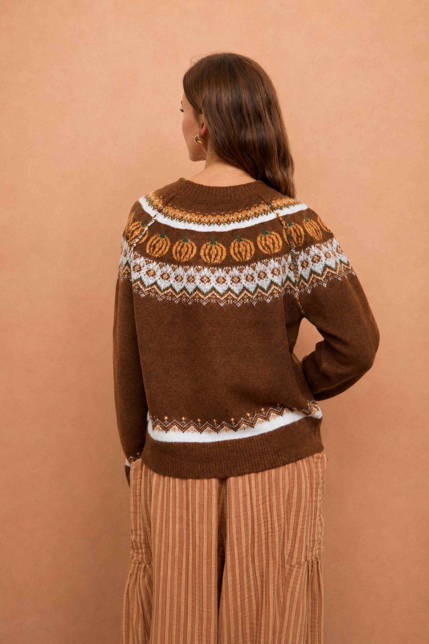 Pumpkin Fair Isle Sweater