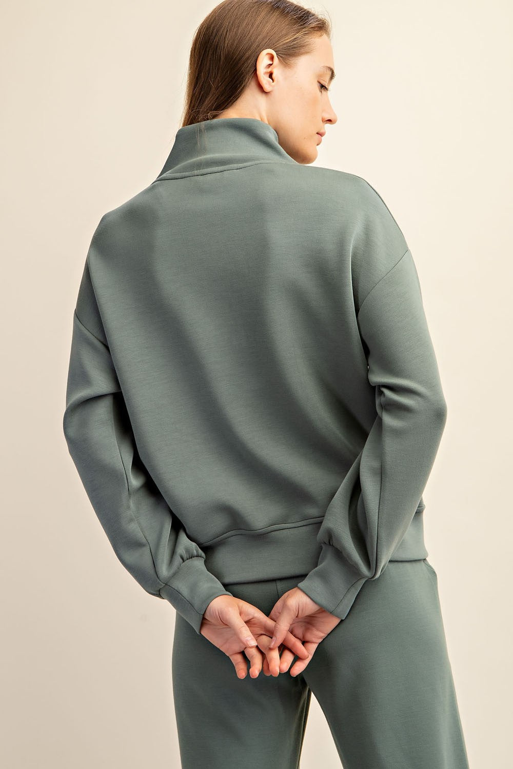 Sage Quarter Zip Sweatshirt