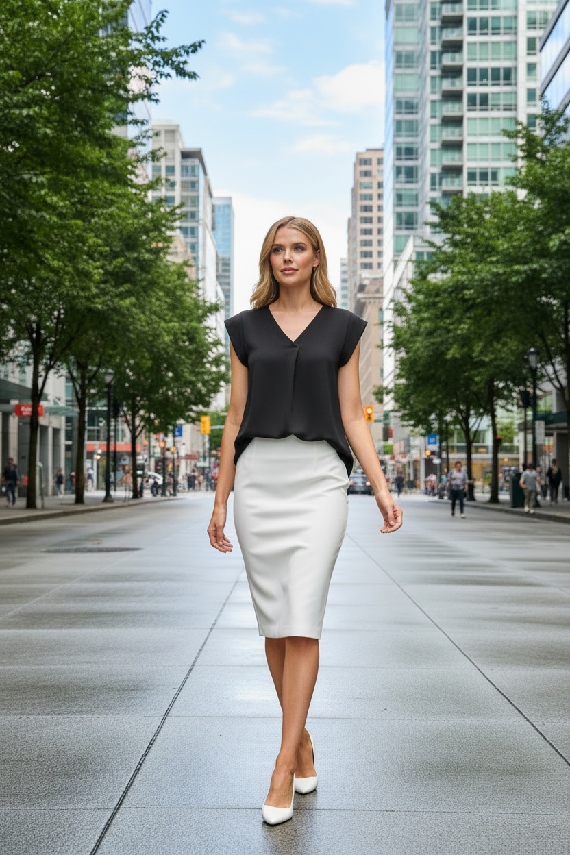 Texture Dot V-Neck Top