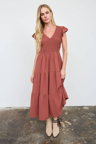 Dusty Blush Floral Corset Dress